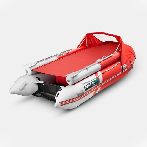 Надувная лодка GLADIATOR E380X PRO красно-белый
