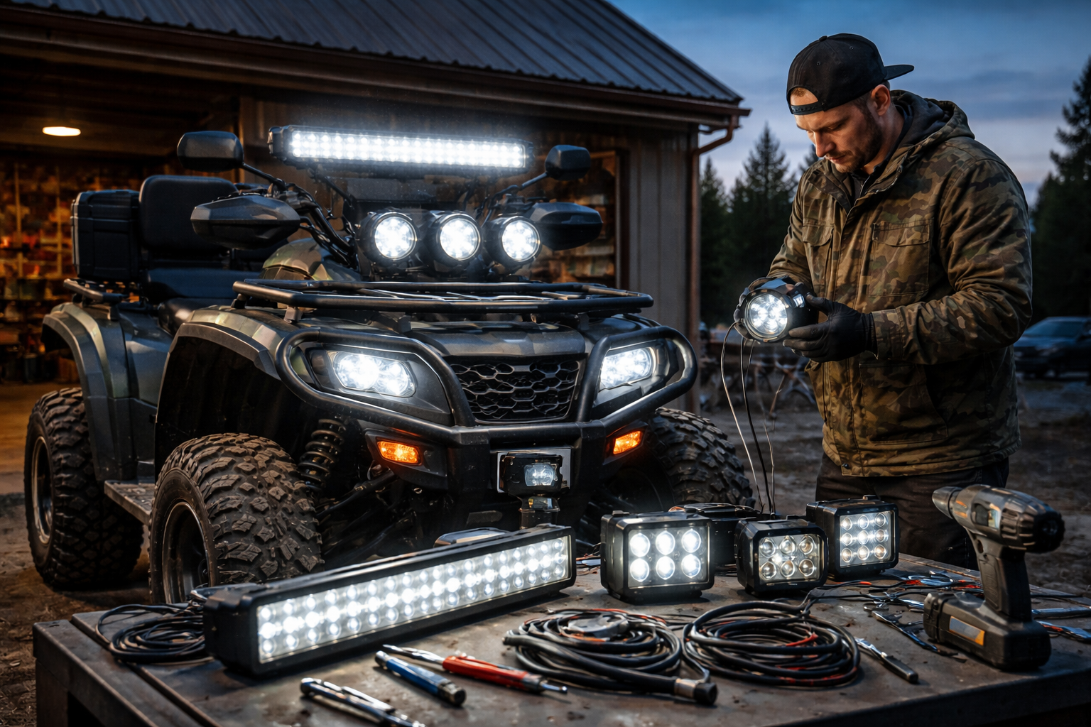 Как выбрать и настроить дополнительный свет для квадроцикла